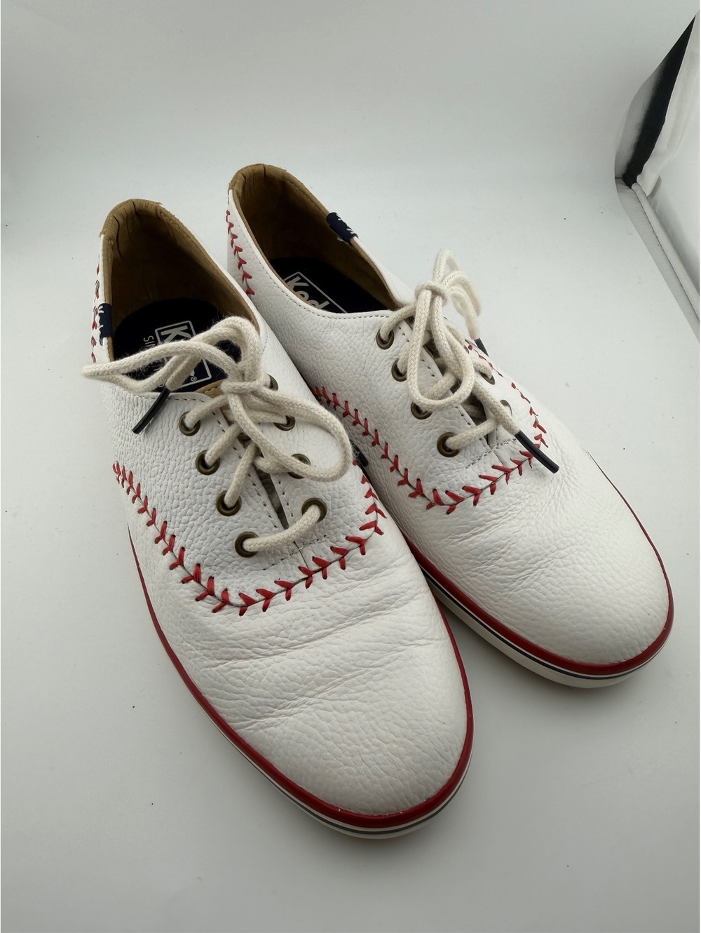 Keds Champion Baseball Stitch Leather Sneakers, Sz 6.5